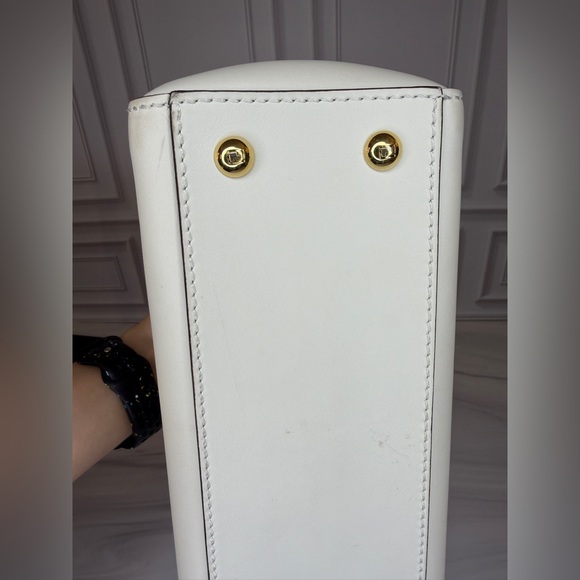 Fendi White Leather Dot Com Chain Shoulder Bag | Full Set | Entrupy COA - Picture 5 of 16